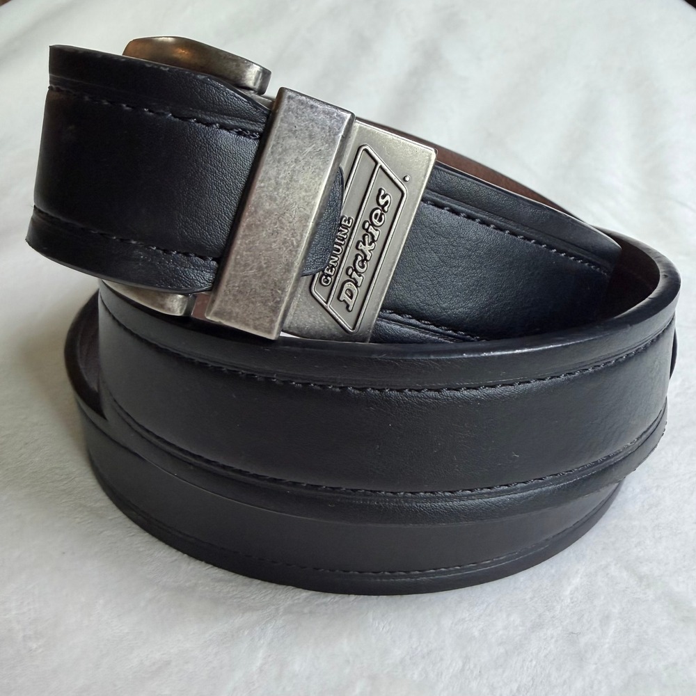 Dickies Reversible Belt Men 50-52 Black Brown PU Coated Leather Swivel Buckle